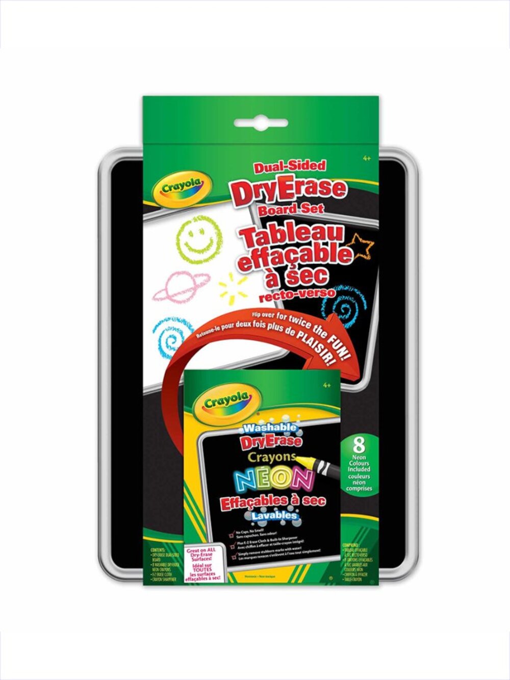 Crayola Dual-Sided Dry Erase Board Set Washable Neon Crayons New Sealed  Age 4+